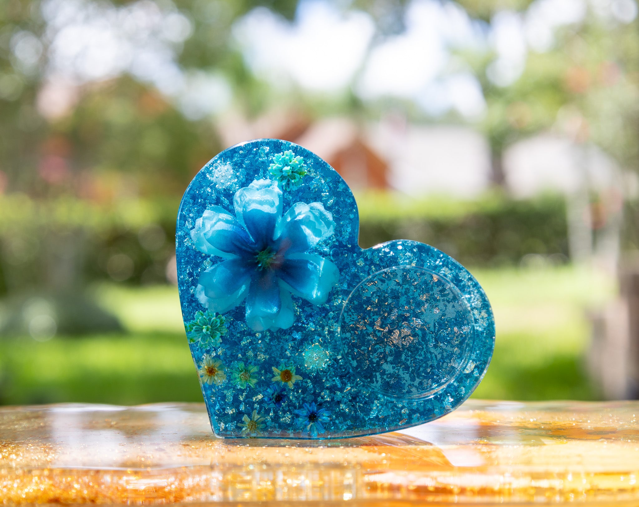Resin Tea Light Holder (Blue)