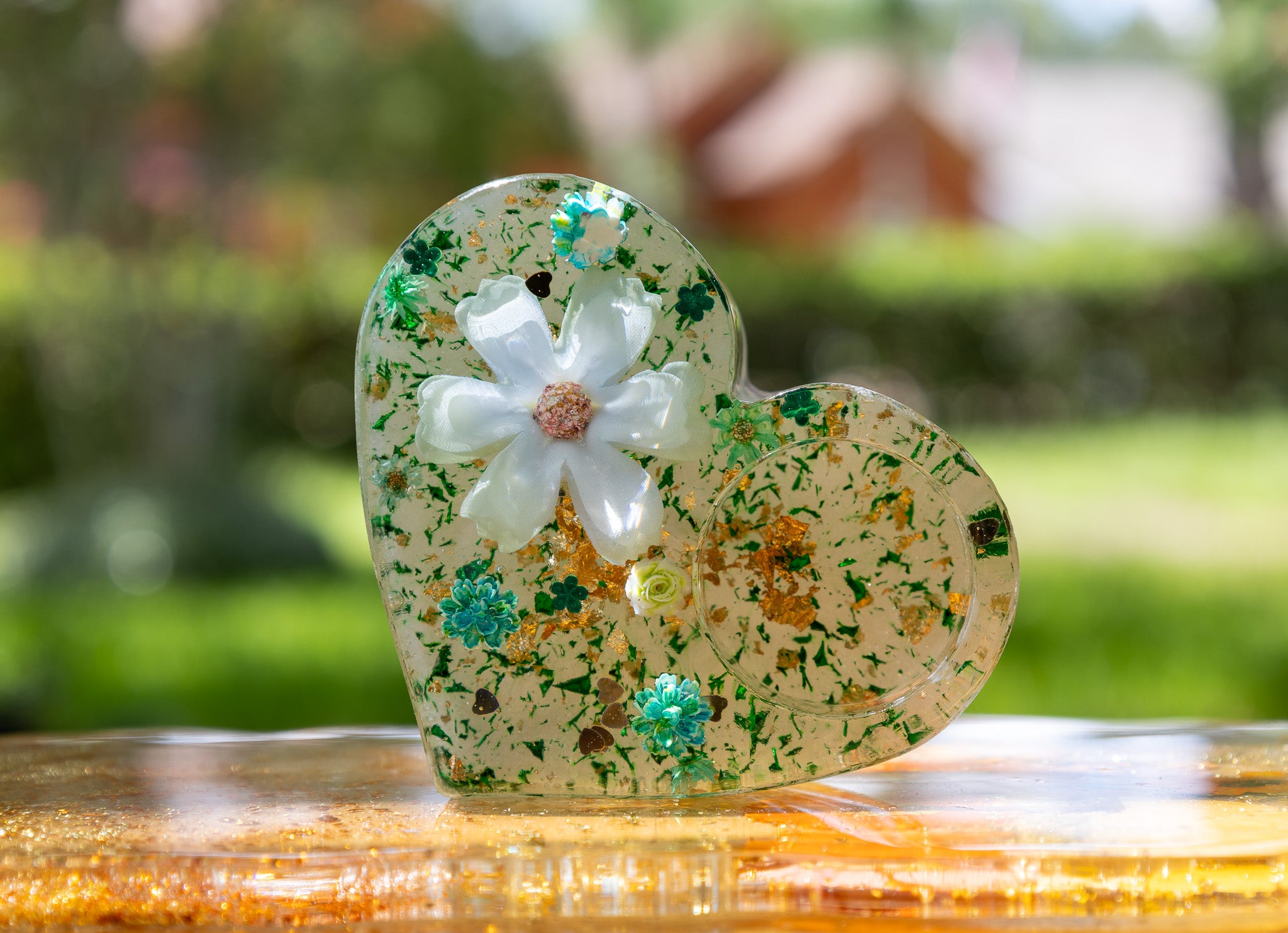 Resin Tea Light Holder (Green)