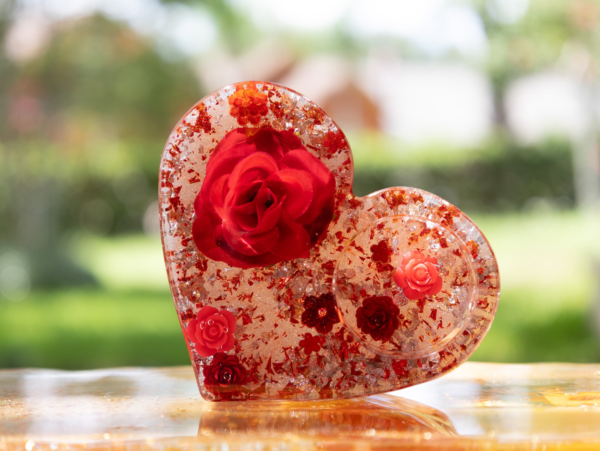 Resin Tea Light Holder (Red)