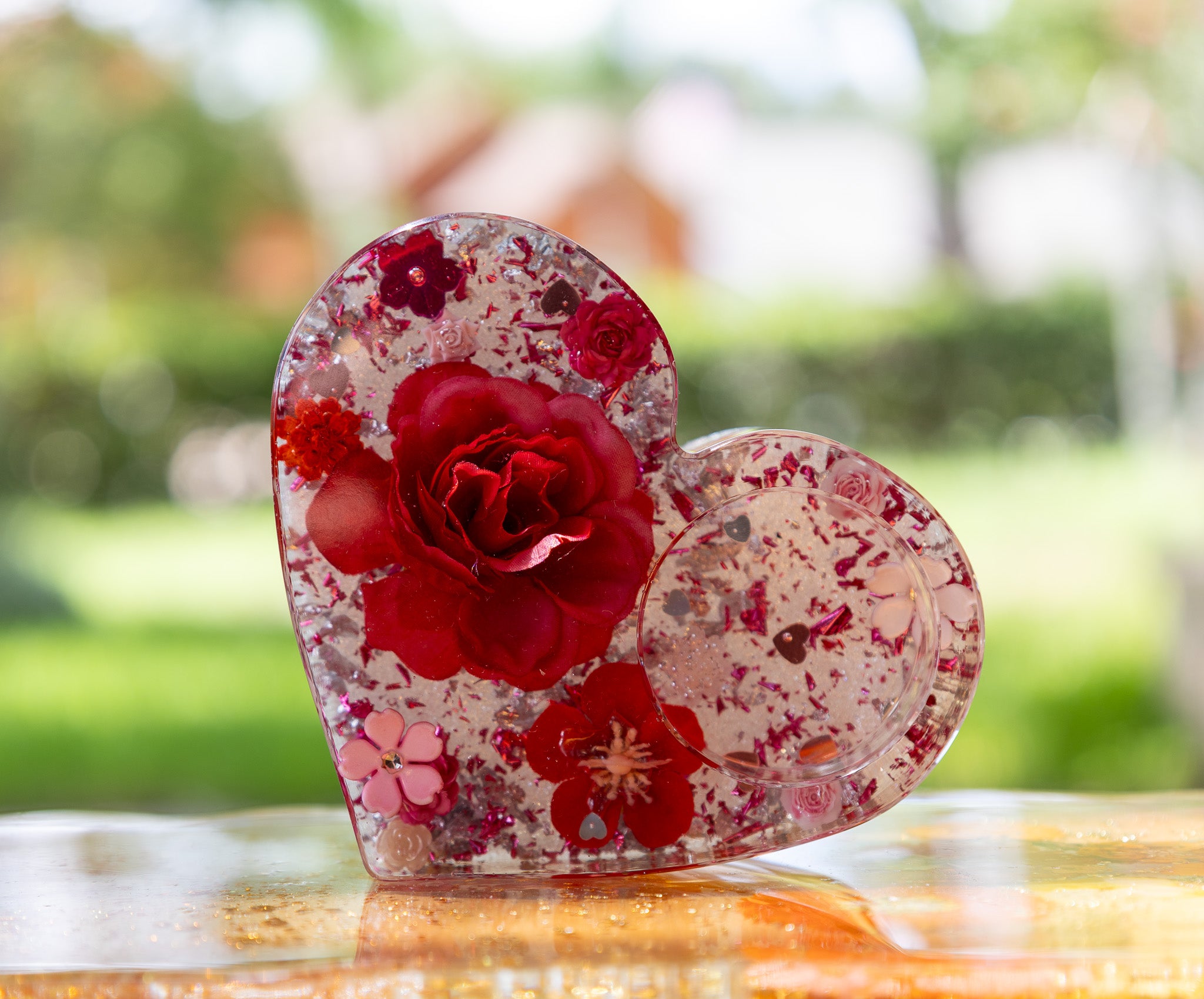 Resin Tea Light Holder (Deep Red)