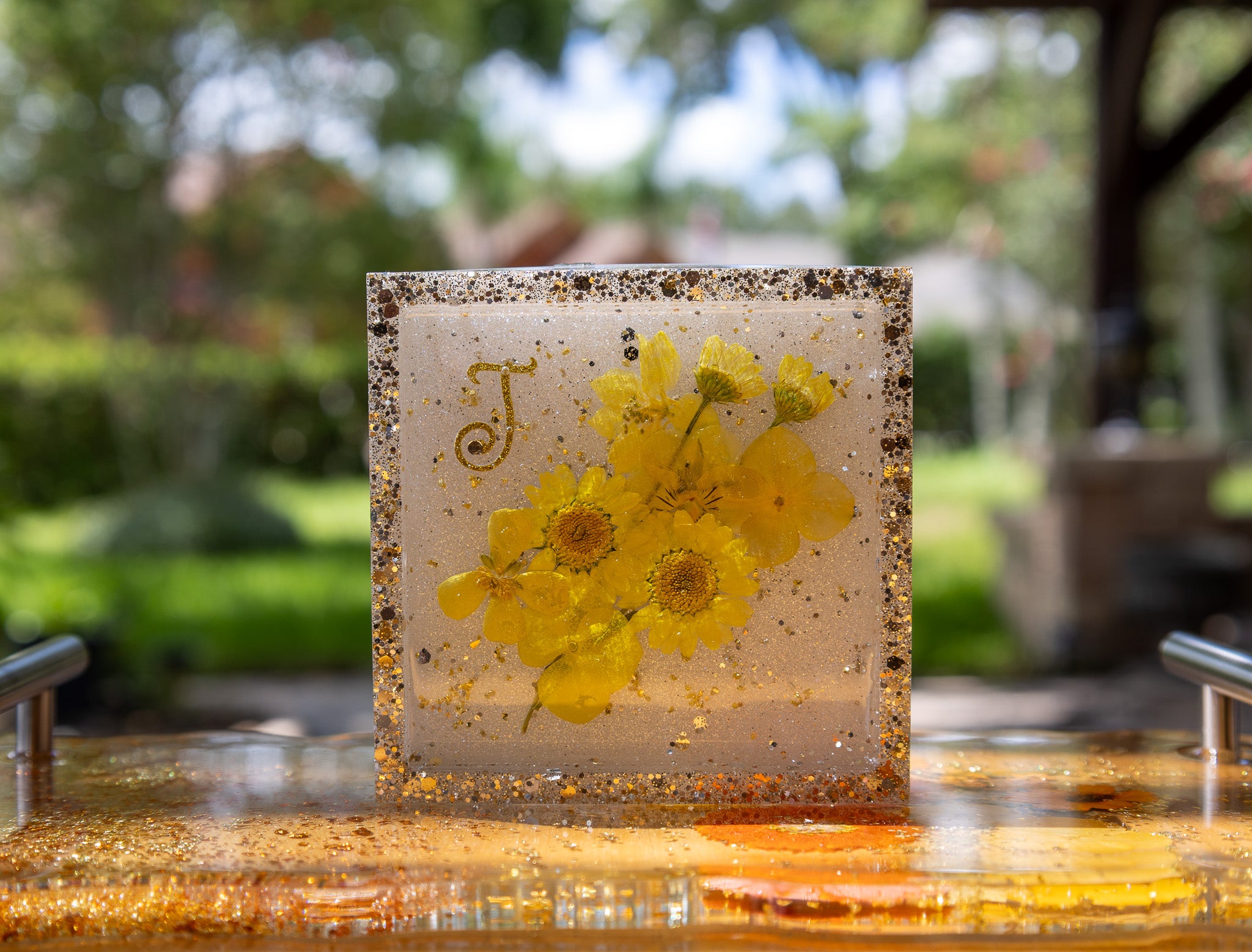 Custom Resin Floral Coaster / Multi‑Use Holder